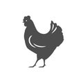 Chicken farm bird countryside agricultural fowl monochrome vintage icon vector illustration