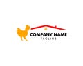 Chicken farm house logo design vector illustration, Chicken coop logo