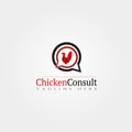 Chicken farm icon template, creative vector logo design, livestock consultation , animal husbandry, illustration element Royalty Free Stock Photo