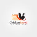 Chicken farm icon template, creative vector logo design, speed, animal husbandry, illustration element