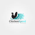 Chicken farm icon template, creative vector logo design, speed, animal husbandry, illustration element