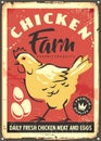 Chicken farm retro sign template