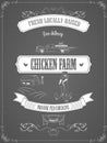 Chicken Farm Vintage Advertisement Vector Poster.