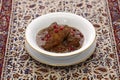 Chicken fesenjan, pomegranate walnut stew, iranian persian cuisine