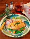 Chicken Filet in a Wooden Table