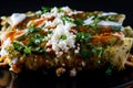 Chicken Filled Green Enchiladas, Traditional Mexican Meal Royalty Free Stock Photo