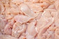 Chicken fillet. meat factory of chicken products. Butcher work