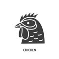 Chicken flat glyph icon. Vector illustration