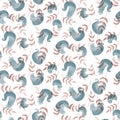 Chicken Folk Hand-drawn Seamless Pattern