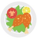 Chicken, food, Isolated Color Vector Icon that can be easily modified or edit.