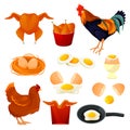 Chicken food products, poultry farm eggs, grill Royalty Free Stock Photo