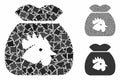 Chicken food sack Mosaic Icon of Uneven Elements