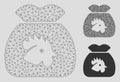 Chicken Food Sack Vector Mesh Carcass Model and Triangle Mosaic Icon