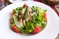 Chicken French Salad on White Plate