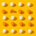 Chicken fresh and boiled eggs yellow pattern Royalty Free Stock Photo