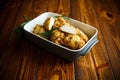 Chicken fried in batter with dill Royalty Free Stock Photo