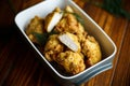 Chicken fried in batter with dill Royalty Free Stock Photo