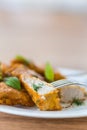 Chicken fried in batter Royalty Free Stock Photo