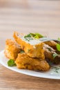 Chicken fried in batter Royalty Free Stock Photo