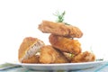 Chicken fried in batter with dill Royalty Free Stock Photo