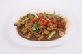 Chicken fried with ginger, Thai dish of chicken