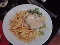 Chicken fried steak & French fries Royalty Free Stock Photo