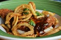 Chicken Fried Steak, Onion Rings Royalty Free Stock Photo