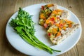 Chicken galantine with vegetables Royalty Free Stock Photo