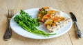 Chicken galantine with vegetables Royalty Free Stock Photo