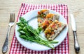 Chicken galantine with vegetables Royalty Free Stock Photo