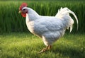 Chicken on green grass