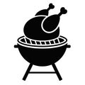 Chicken grill vector icon Royalty Free Stock Photo