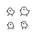 Chicken hand drawn outline doodle icon set. Vector sketch illustration for print, web, mobile and infographics Royalty Free Stock Photo