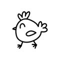 Chicken hand drawn outline doodle icon. Vector sketch illustration for print, web, mobile and infographics Royalty Free Stock Photo