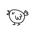 Chicken hand drawn outline doodle icon. Vector sketch illustration for print, web, mobile and infographics Royalty Free Stock Photo