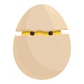 Chicken hatching cracked icon cartoon vector. Baby egg Royalty Free Stock Photo