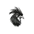 Chicken Head Icon, Rooster Silhouette, Poultry Farm Logo, Hen Symbol, Chicken Icon on White