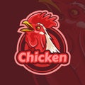 Chicken head mascot logo