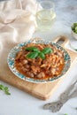 Chicken hearts in a tomato sauce