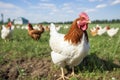 Chicken and hen, rooster, cock, poultry yard and chicken coop