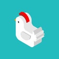 Chicken isometric isolated. Chicken farm birds Royalty Free Stock Photo