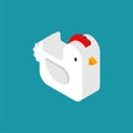 Chicken isometric isolated. Chicken farm birds Royalty Free Stock Photo
