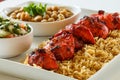 Chicken kabob dinner Royalty Free Stock Photo