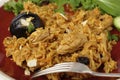 Chicken kabsa dinner from above Royalty Free Stock Photo