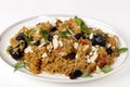 Chicken kabsa on a serving plate