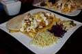 Chicken Kebab Plate. With Greek Salad Royalty Free Stock Photo