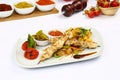 Chicken kebab on skewer Royalty Free Stock Photo