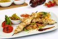 Chicken kebab on skewer Royalty Free Stock Photo