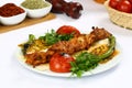 Chicken kebab on skewer Royalty Free Stock Photo