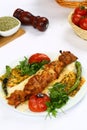 Chicken kebab on skewer Royalty Free Stock Photo